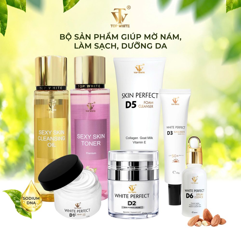 Trọn bộ giúp làm mờ vết thâm nám, làm sạch và dưỡng da