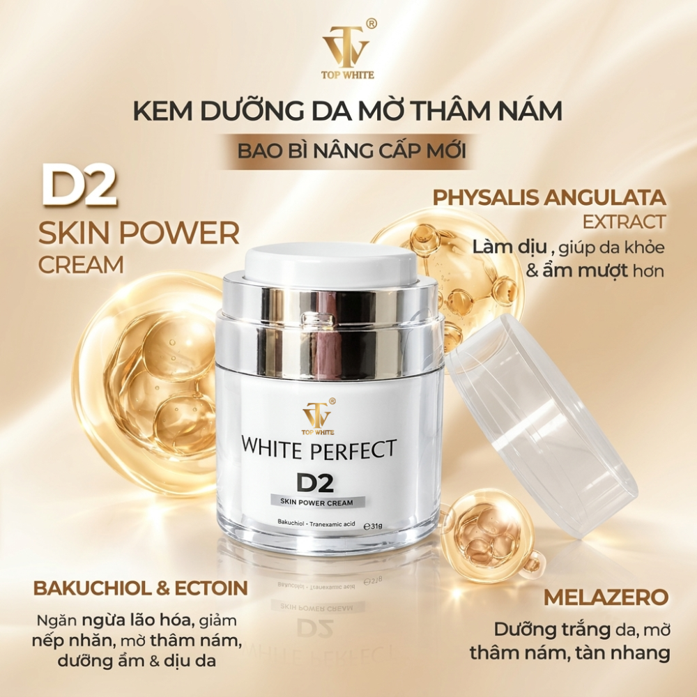 Kem dưỡng trắng da, làm mờ vết thâm nám White Perfect D2 Skin Power Cream